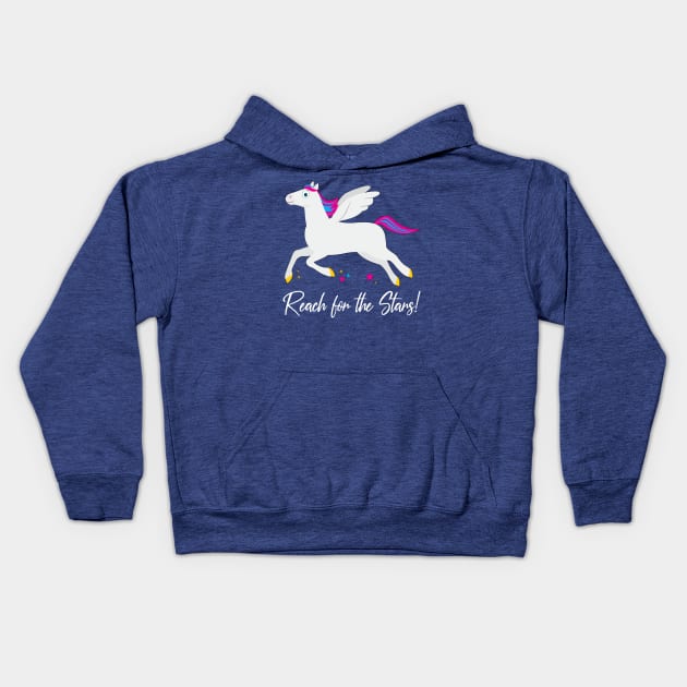 Pegasus: Reach for the Stars! Kids Hoodie by PenguinCornerStore